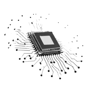 pngtree electronic chip logo black white background png image 17181890