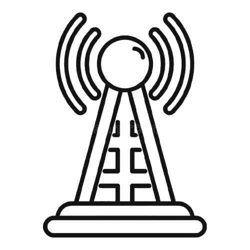 telecommunication tower transmitting radio waves icon simple line representing 329966103.jpg removebg preview