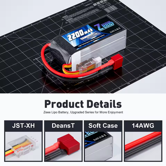 batterie lipo 2200mah 11.1v 50c zeee 3s prise deans