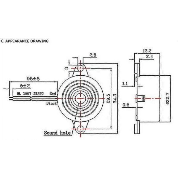 buzzer Électronique actif dc 3 24v 85db
